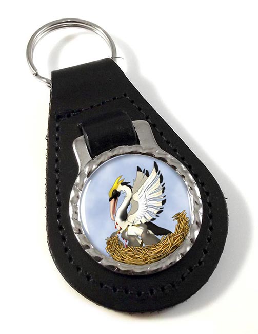 Pelican in Her Piety Leather Key Fob